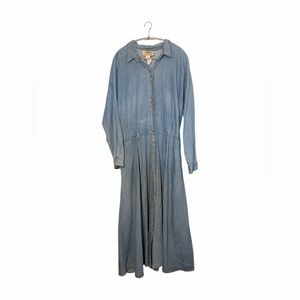 Tickets Long Sleeve Chambray Dress